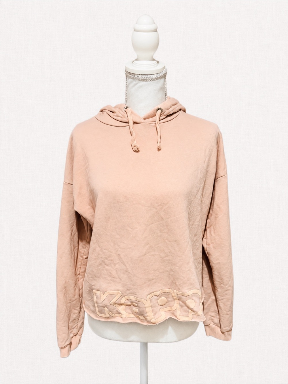 Kappa Peach Pullover Hoodie with Embroidered Hem